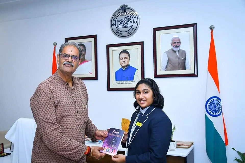Rishita Samantaray with Governor of Odisha